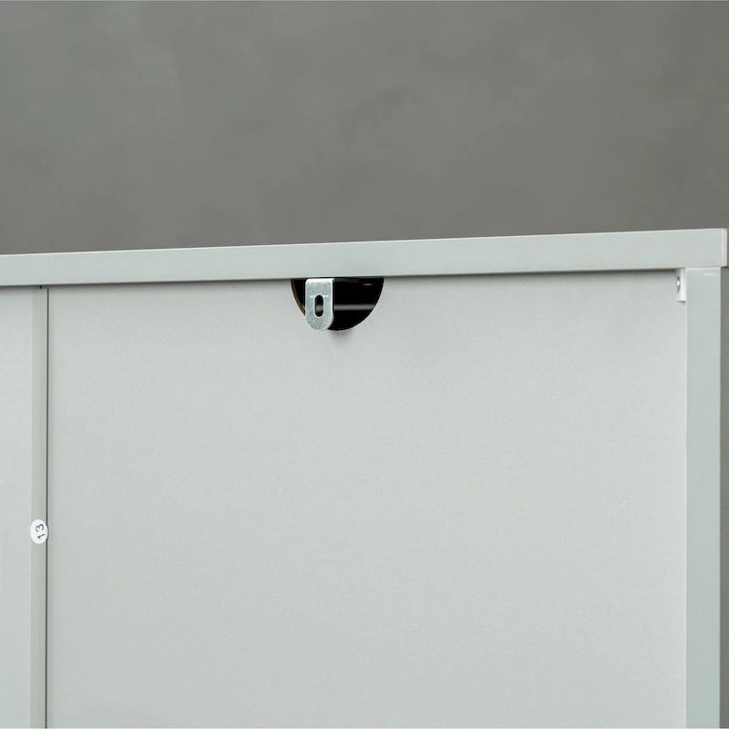 Gray Modern Sideboard Buffet Cabinet with 4 Doors and Storage