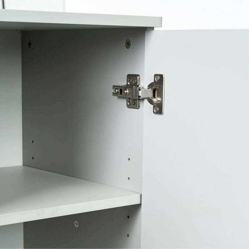 Gray Modern Sideboard Buffet Cabinet with 4 Doors and Storage