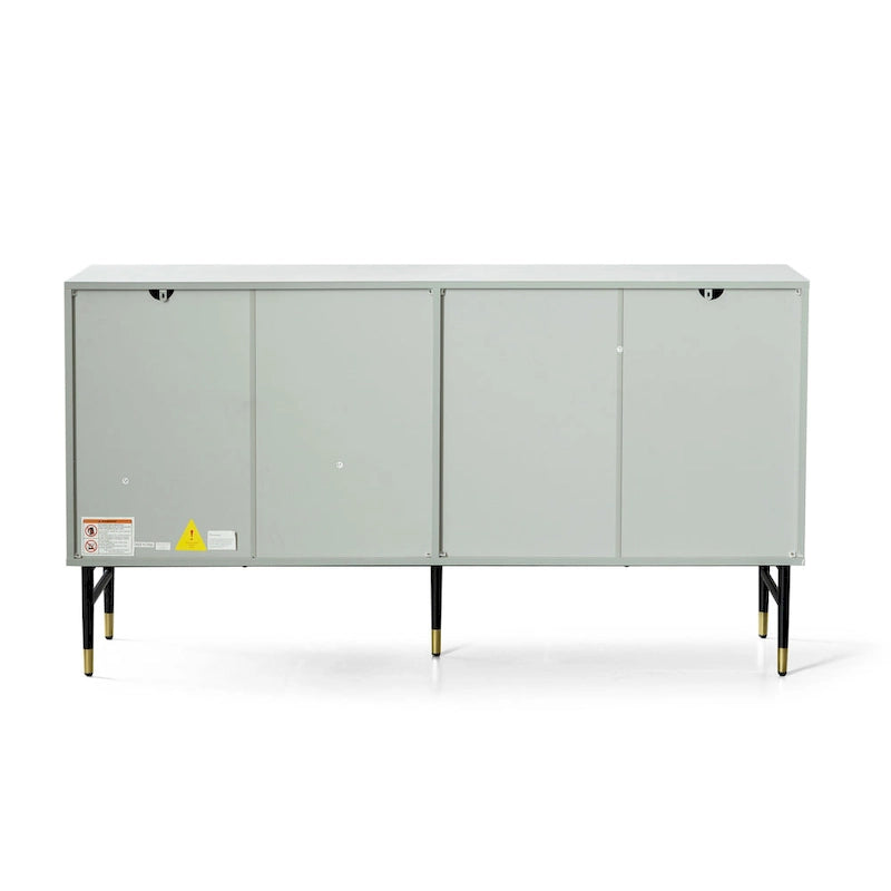 Gray Modern Sideboard Buffet Cabinet with 4 Doors and Storage