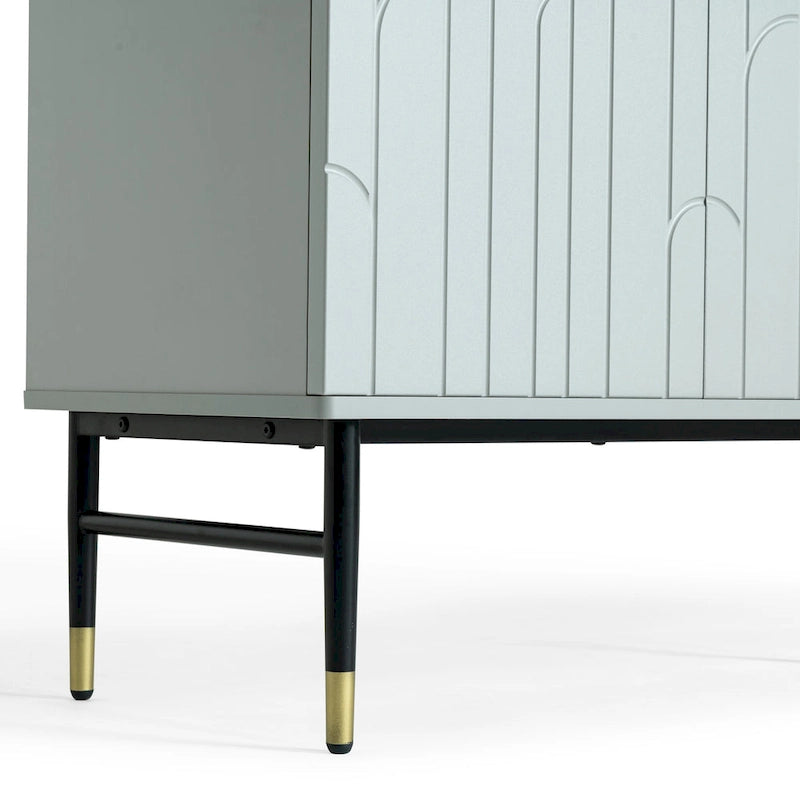 Gray Modern Sideboard Buffet Cabinet with 4 Doors and Storage