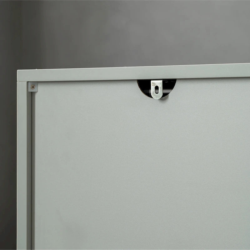 Gray Modern Sideboard Buffet Cabinet with 4 Doors and Storage