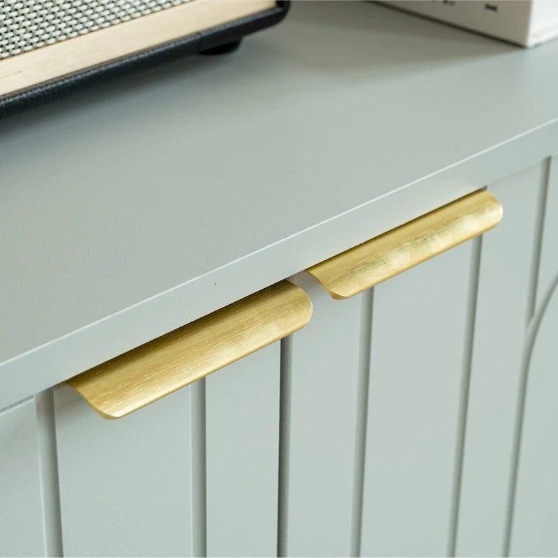 Gray Modern Sideboard Buffet Cabinet with 4 Doors and Storage