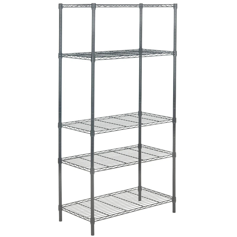 5-Tier Chrome Wire Adjustable Storage Rack 35.4 x 17.7 x 70.9 Inches