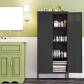 61 Inches High Metal Food Storage Cabinet, Equipped With Adjustable Shelves And Suitable For Homes And Kitchens