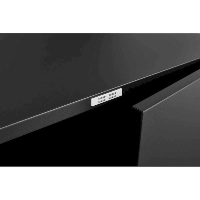 Black Steel Printer Stand Cabinet with 2 Doors and Wheels