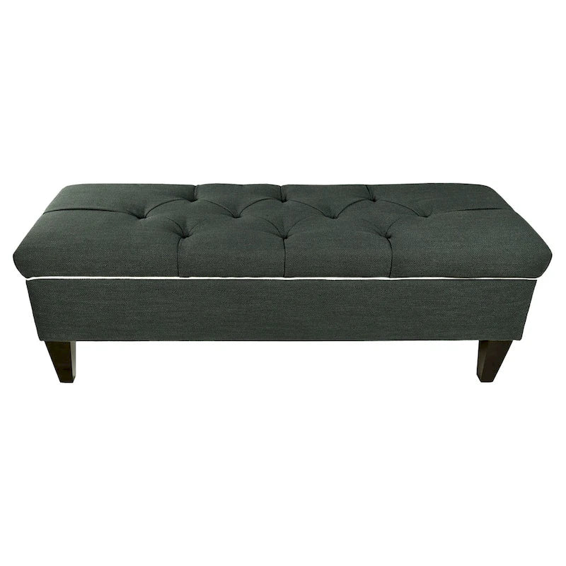 Diamond Tufted Upholstered Storage Bench Ottoman with Lift Top