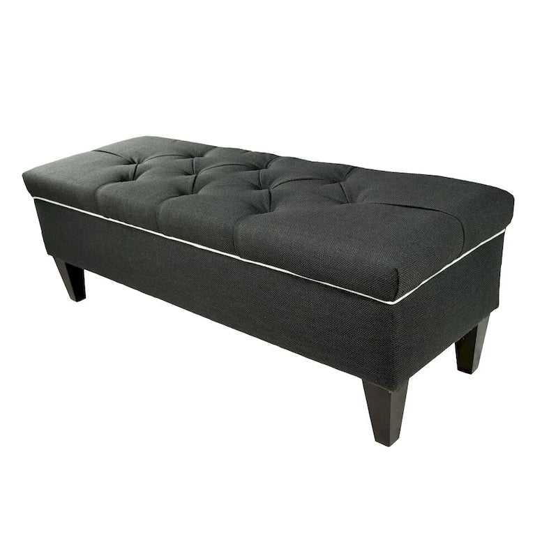 Diamond Tufted Upholstered Storage Bench Ottoman with Lift Top