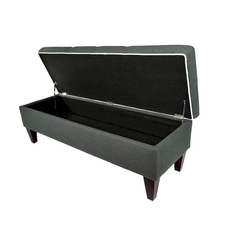 Diamond Tufted Upholstered Storage Bench Ottoman with Lift Top