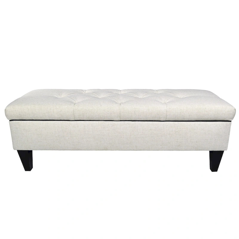 Diamond Tufted Upholstered Storage Bench Ottoman with Lift Top