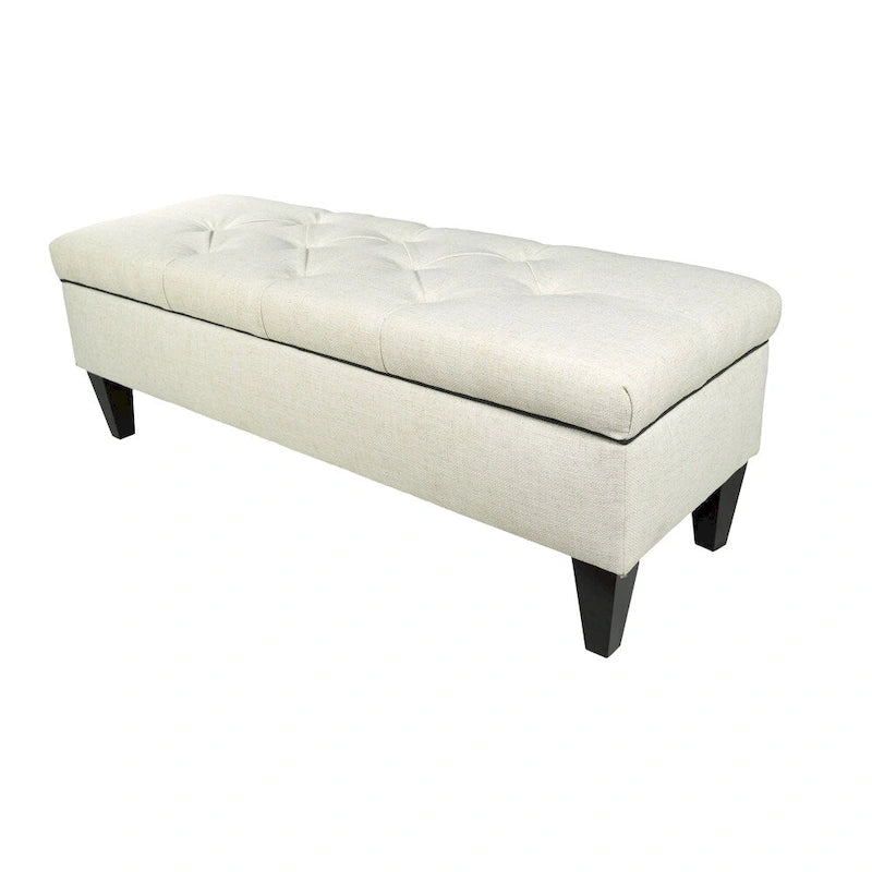 Diamond Tufted Upholstered Storage Bench Ottoman with Lift Top