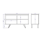 Mid-Century Modern Sideboard Buffet with 4 Shelves 53-Inch