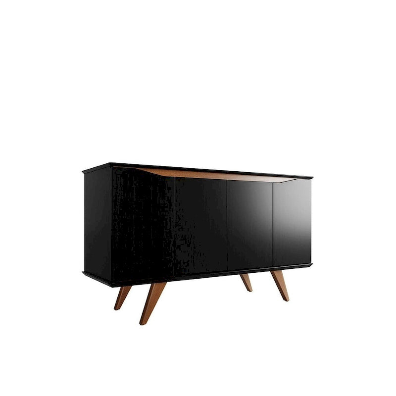 Mid-Century Modern Sideboard Buffet with 4 Shelves 53-Inch