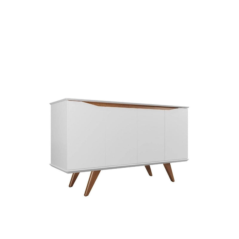 Mid-Century Modern Sideboard Buffet with 4 Shelves 53-Inch