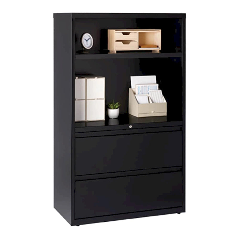 Hirsh HL8000 Combo Lateral File Cabinet, 36 Wide 2-drawer 2-shelf