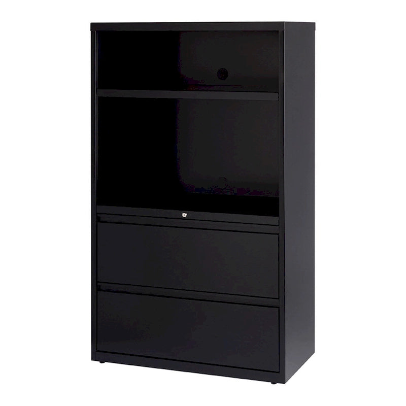 36-Inch Lateral File Cabinet with 2 Drawers and 2 Shelves