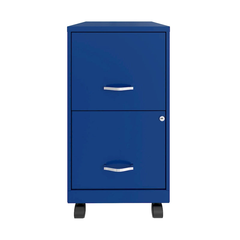2-Drawer Mobile Metal File Cabinet with Lock in Classic Blue