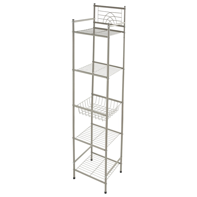 5-Tier Oil Rubbed Bronze Bathroom Storage Shelf 13x11.6x58.7