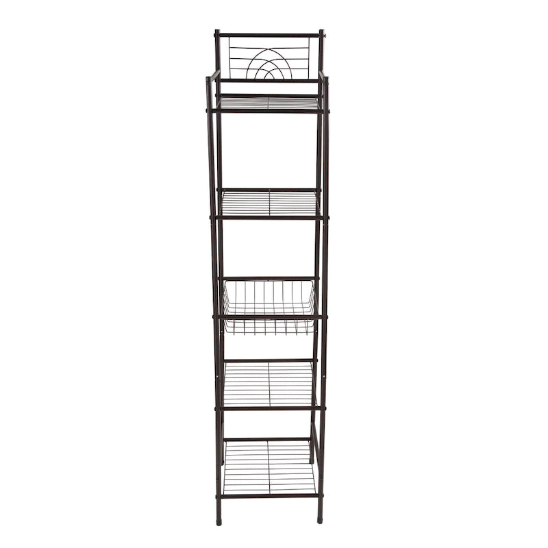 5-Tier Oil Rubbed Bronze Bathroom Storage Shelf 13x11.6x58.7