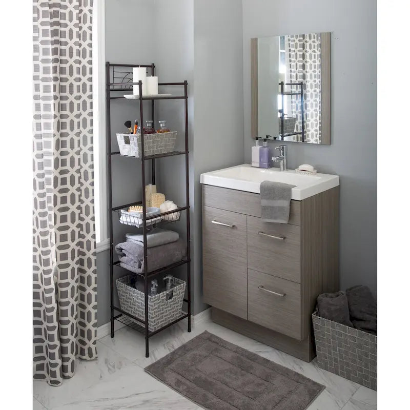 5-Tier Oil Rubbed Bronze Bathroom Storage Shelf 13x11.6x58.7