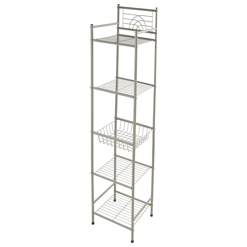 5-Tier Oil Rubbed Bronze Bathroom Storage Shelf 13x11.6x58.7