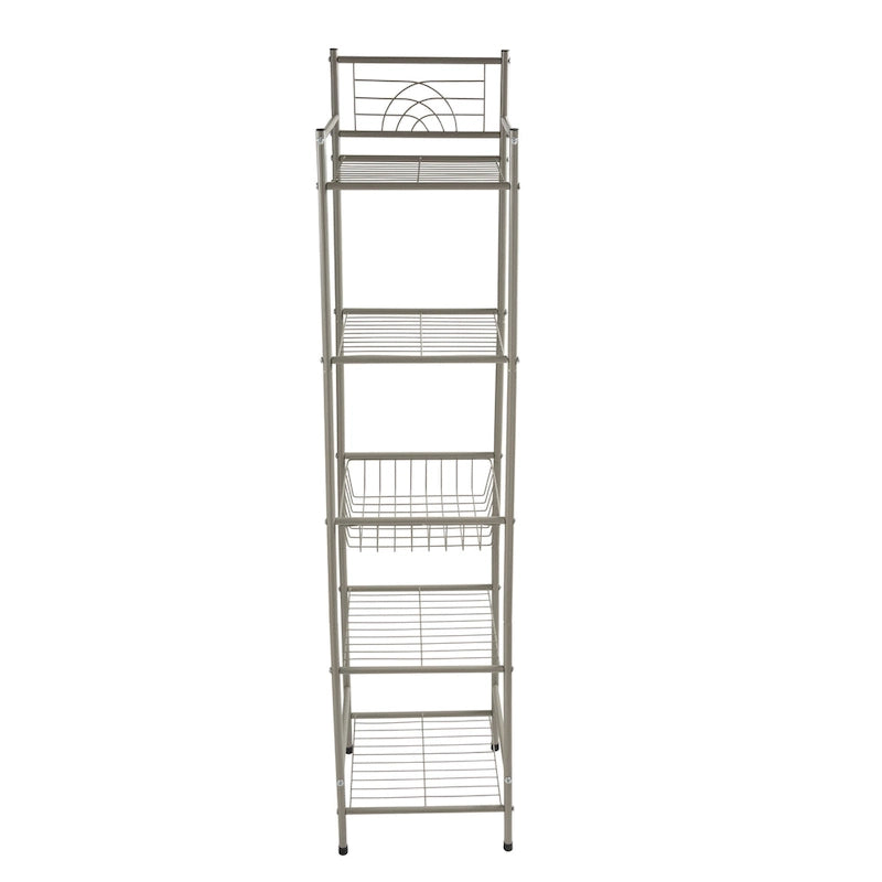 5-Tier Oil Rubbed Bronze Bathroom Storage Shelf 13x11.6x58.7