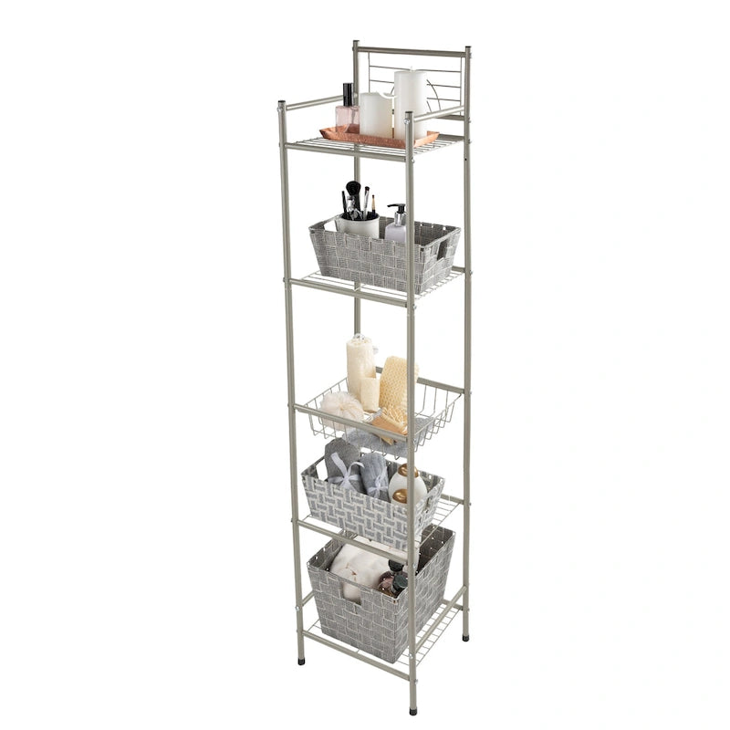 5-Tier Oil Rubbed Bronze Bathroom Storage Shelf 13x11.6x58.7