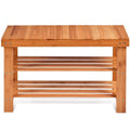 3-Tier Bamboo Shoe Storage Bench Shelf 27.5x11x17.5 Inches