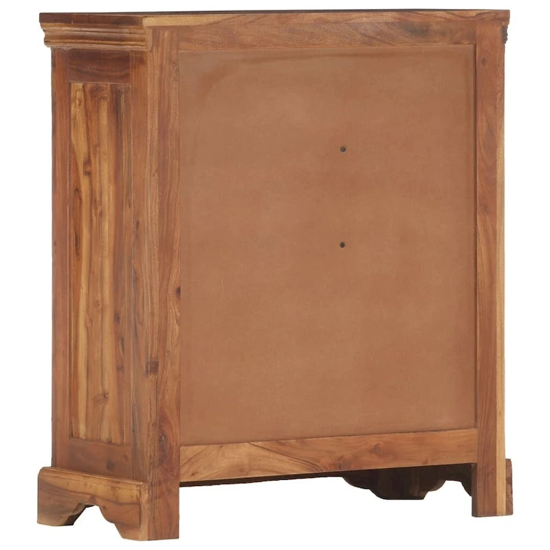 Solid Acacia Wood Sideboard with 3 Doors 24x12x30 Inches