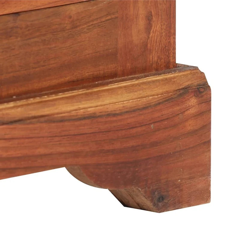 Solid Acacia Wood Sideboard with 3 Doors 24x12x30 Inches