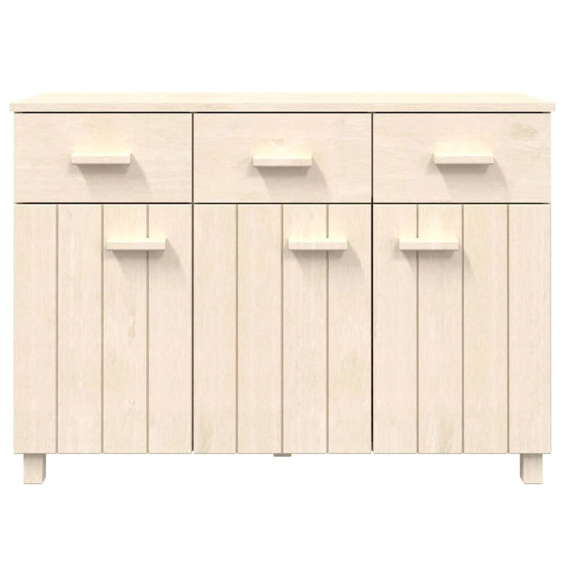 Solid Pine Wood Sideboard Buffet with 3 Drawers and Doors 44.5 Inch