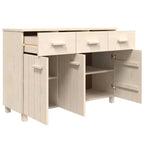 Buffet-Sideboard aus massivem Kiefernholz mit 3 Schubladen und Türen, 44.5 Inch