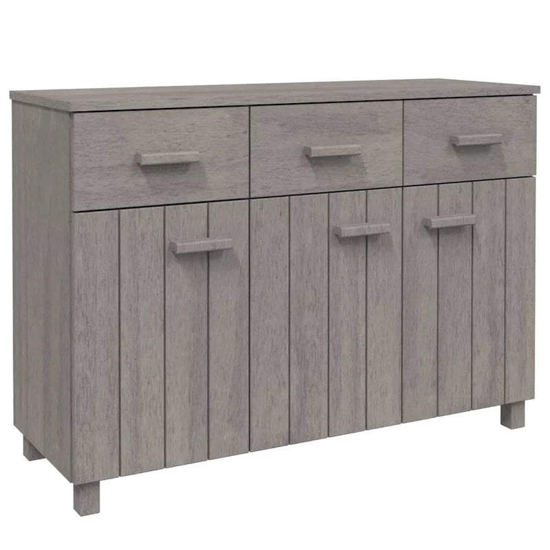 Solid Pine Wood Sideboard Buffet with 3 Drawers and Doors 44.5 Inch