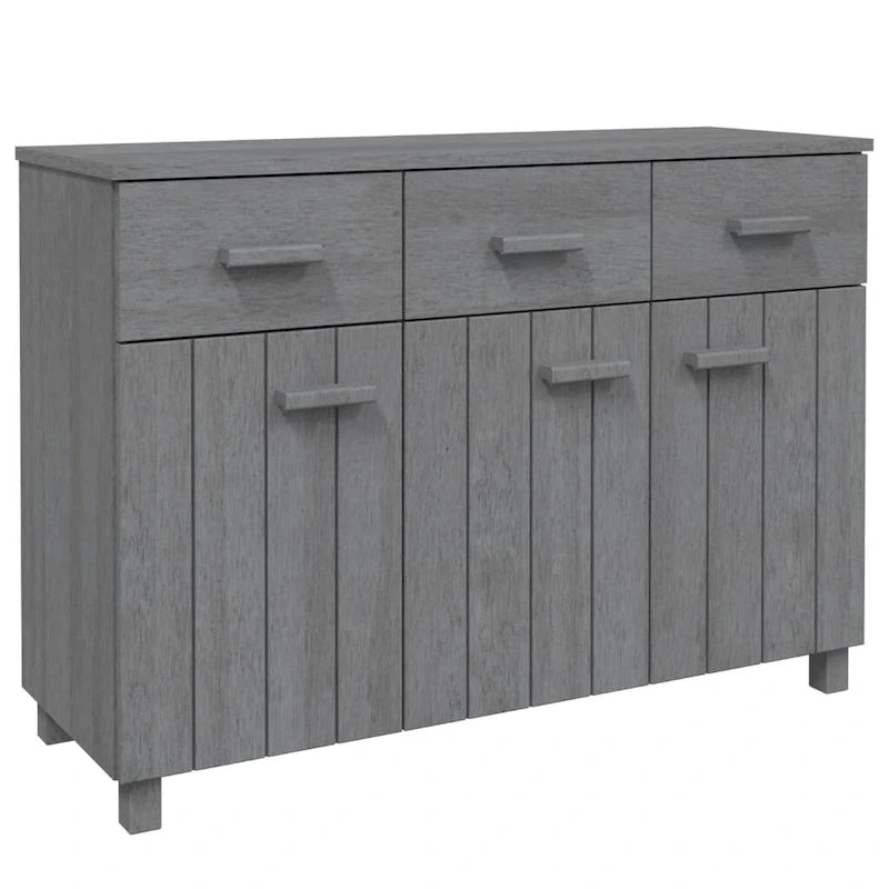 Solid Pine Wood Sideboard Buffet with 3 Drawers and Doors 44.5 Inch