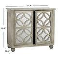 Grey Mirrored Two-Door Decorative Storage Chest Cabinet