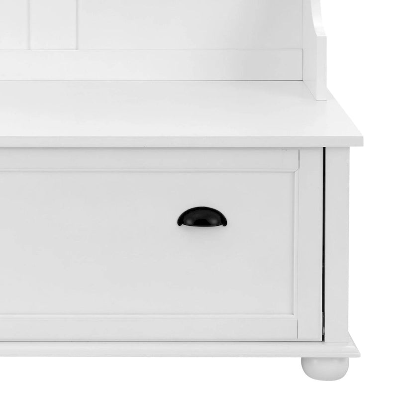 Modern Minimalist Freestanding Wooden Storage Hall Tree with Solid Wood Legs