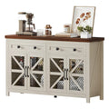 55-Inch Farmhouse Sideboard Buffet Cabinet with Coffee Bar Storage