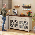 139,7 cm Bauernhaus-Anrichte mit Stauraum für eine Kaffeebar