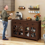 139,7 cm Bauernhaus-Anrichte mit Stauraum für eine Kaffeebar