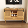 Sliding Barn Door Freestanding Storage Cabinet with Shelves