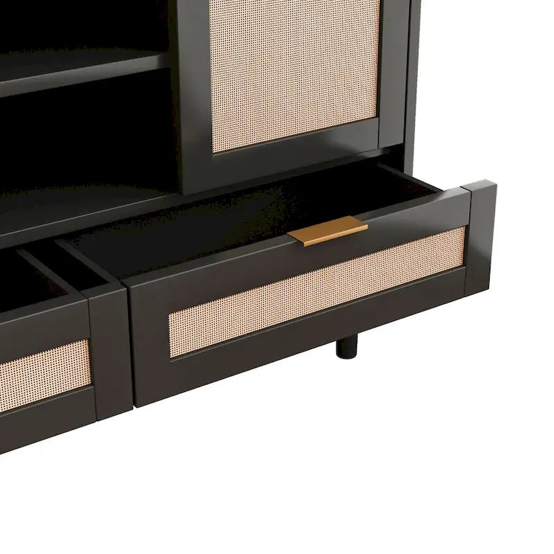 Sliding Barn Door Freestanding Storage Cabinet with Shelves