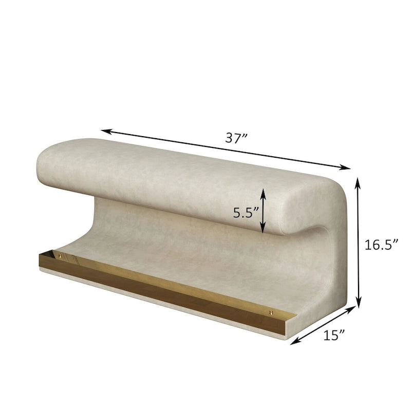 Leather Upholstered Entryway Bench Ottoman with LED Sensor Light