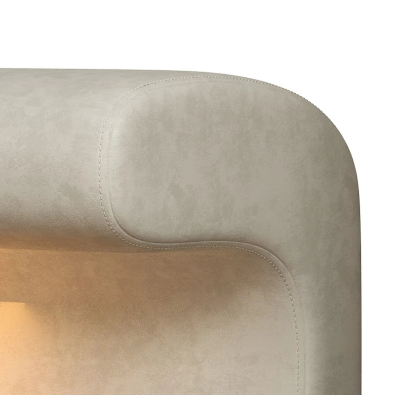 Leather Upholstered Entryway Bench Ottoman with LED Sensor Light