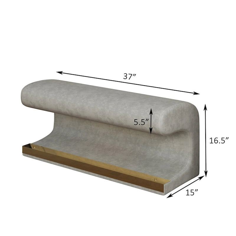 Leather Upholstered Entryway Bench Ottoman with LED Sensor Light