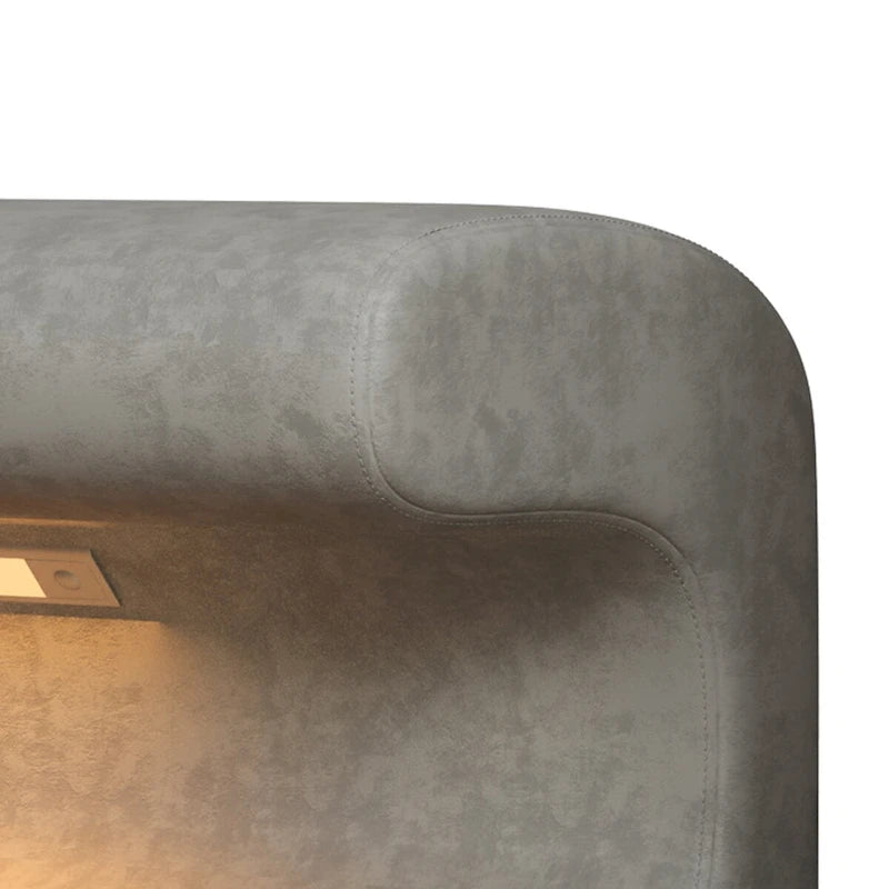 Leather Upholstered Entryway Bench Ottoman with LED Sensor Light