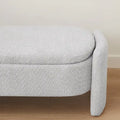 Fleece Fabric Storage Ottoman Bench with Lift-Top Compartment