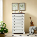 Modern 6-Drawer Tall Chest of Drawers with Easy-Pull Handles and Textured Borders