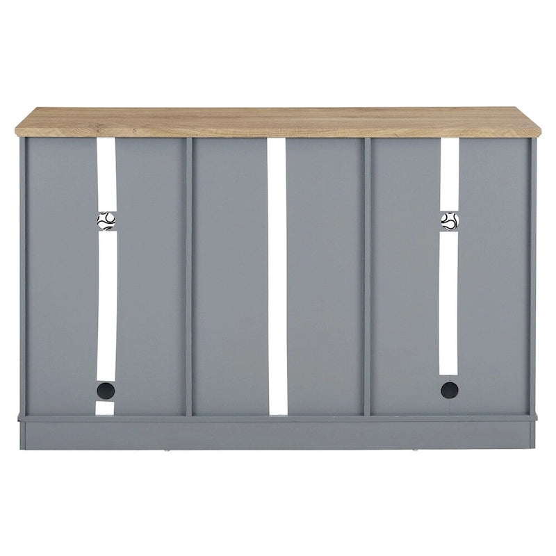 Modern Farmhouse Buffet Cabinet with 2 Drawers and Glass Doors
