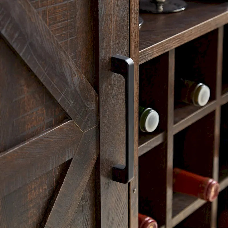 Farmhouse Buffet Sideboard Cabinet with Wine Rack and Storage