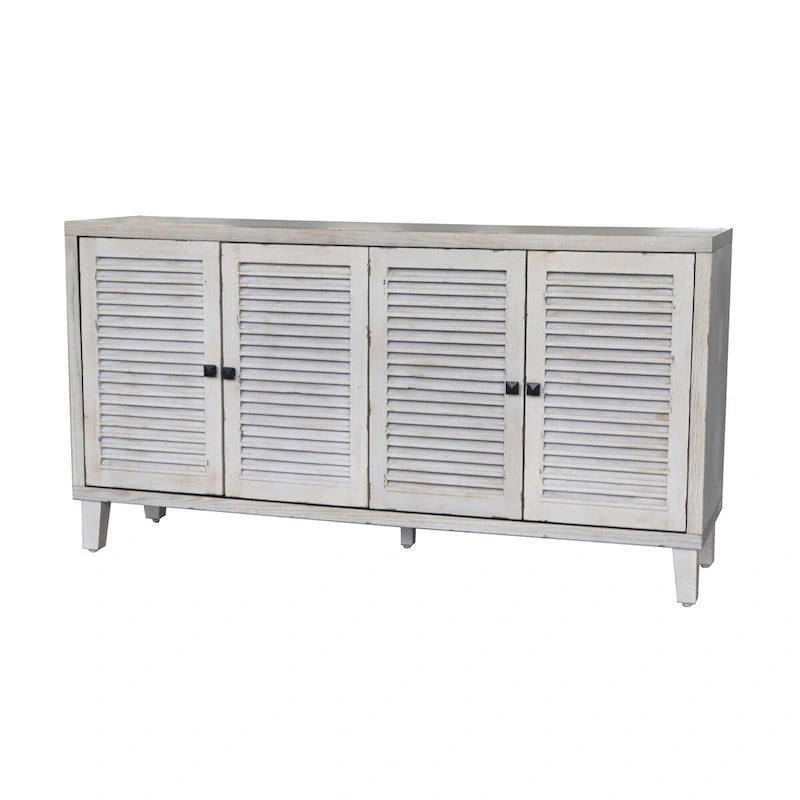 4 Shutter Door Wooden Accent Cabinet Sideboard Buffet
