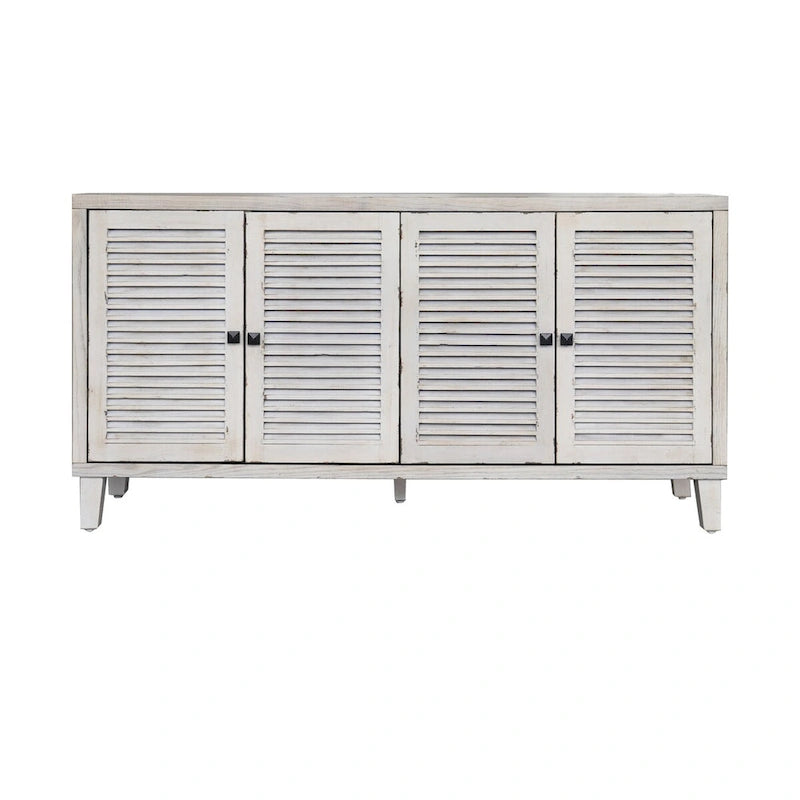 4 Shutter Door Wooden Accent Cabinet Sideboard Buffet
